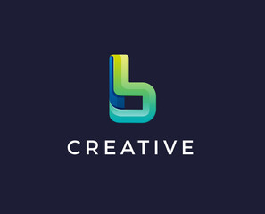 minimal b letter logo template - vector illustration