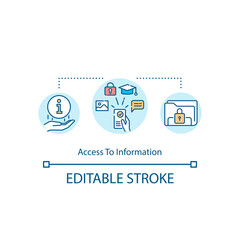 Access to information concept icon. Accessible knowledge idea thin line illustration. Open and unlimited data access. Globalization. Vector isolated outline RGB color drawing. Editable stroke