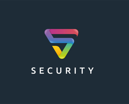 minimal s letter security logo template - vector illustration