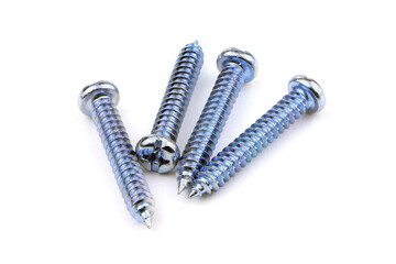 Screws isolated on a white background. Metal screws
