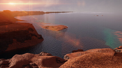 liquid water in early Martian landscape, Jezero crater on early planet Mars