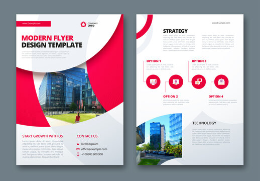 Business Flyer Layout with Circle Elements
