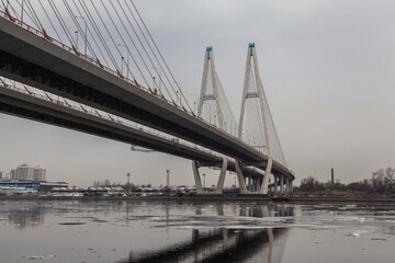landscape with cable-stayed bridge