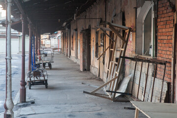 old abandoned warehouse exterior