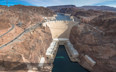 Hoover Dam, Black Canyon of the Colorado River, Nevada and Arizona, USA