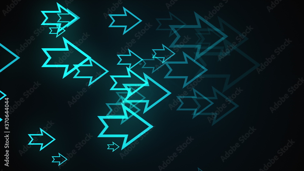 Aufkleber computer generated abstract background. lots of outline neon cursors, 3d rendering