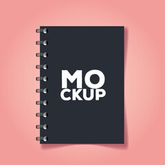 corporate identity branding mockup, mockup with notebook of cover black color vector illustration design