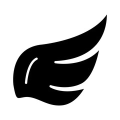 decorative bird wing icon, silhouette style