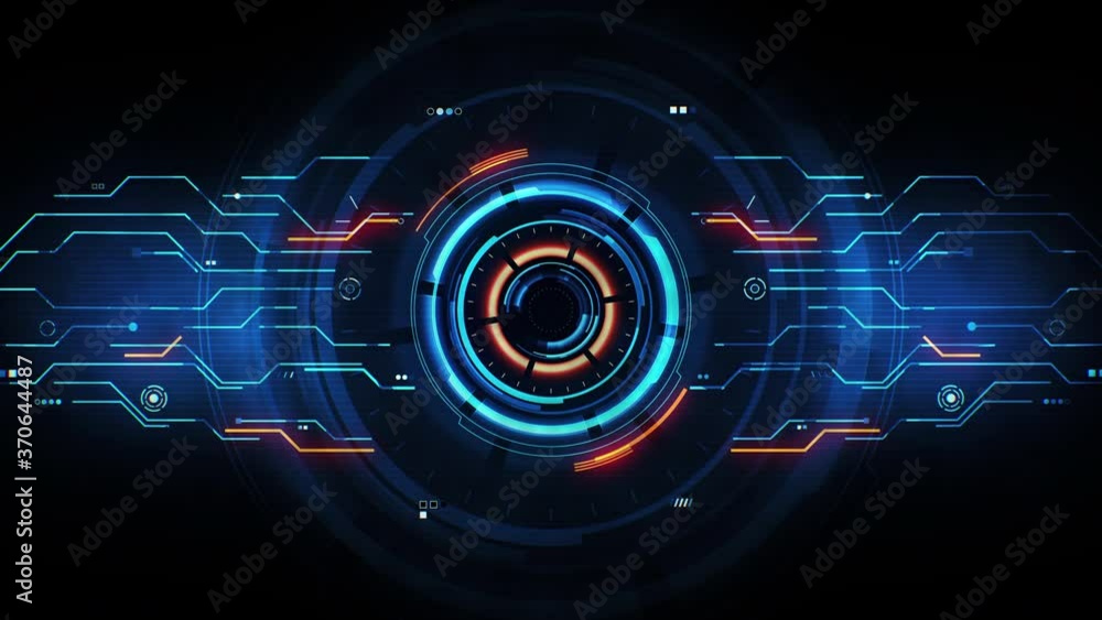 Poster abstract futuristic dashboard concept with electronic circuit and round hud element. technology back