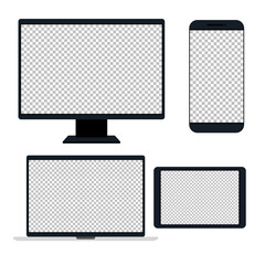electronic devices, mockup device realistic, template for a content vector illustration design