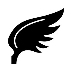 feather wing icon, silhouette style