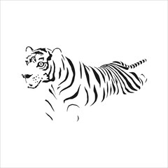 Obraz premium Tiger logo emblem template mascot symbol for business or shirt design. Vector Vintage Design Element, Tiger Face logo emblema modello mascotte simbolo per business o camicia design. 