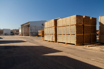 Stacks of planks at the sawmill