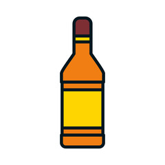 liquor bottle icon, line and fill style