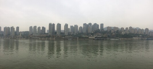 Chongqing from the Yangtze River, China - December 2018