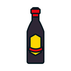 rum bottle icon, line and fill style