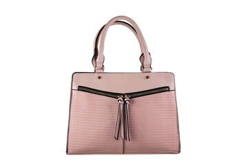 Pink leather bag.