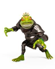 lord frog is ready in white background