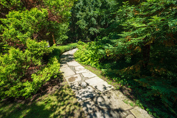 Wroclaw Poland 05 August 2020; Japanese Garden in the city of Wroclaw, the historic capital of Lower Silesia.