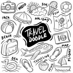 Hand drawn holidays doodles vector elements. New and trendy linear doodle concept with hand drawn style
