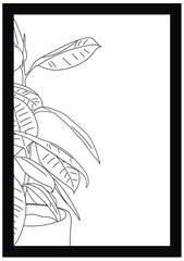 Vector Illustration of a Plant within a Black Frame