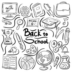 Education and back to school vector icon set, New and trendy linear doodle concept
