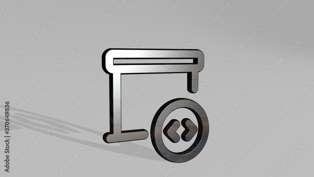 Poster presentation projector screen programing 3d icon standing on the floor. 3d illustration. background 