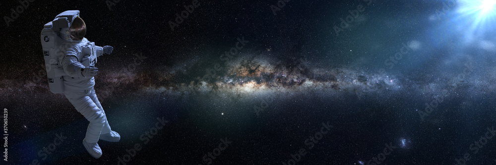 Canvas Prints astronaut in empty space, spaceman flying free