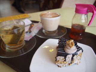 Cake and drink set, Rishikesh, Uttarakhand, North India, India