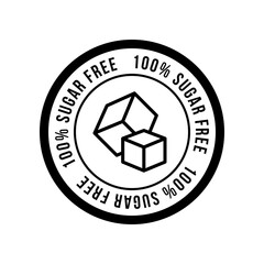 Sugar free foods Icon. Black and white designs, can be used as stamps, seals, badges, for packaging etc. Vector