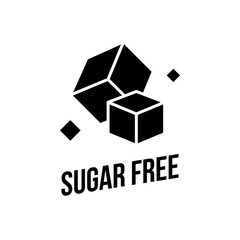 Sugar free foods Icon. Black and white designs, can be used as stamps, seals, badges, for packaging etc. Vector