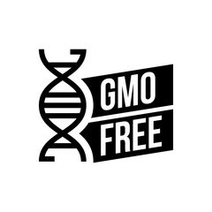 Black and white colored GMO free emblems. Vector illustration