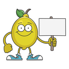 smiling lemon fruit cartoon character