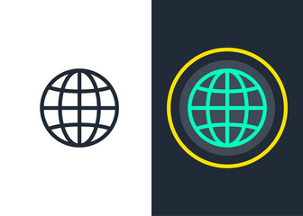 Simple globe related outline icon. Element for mobile concept and web apps. Thin line vector icon for website design and development, app development. Premium pack.