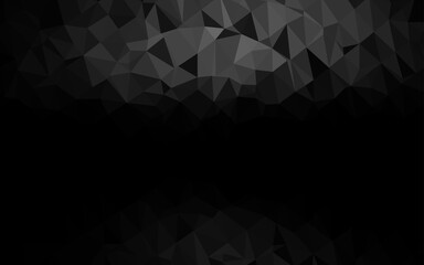 Dark Black vector polygonal background.