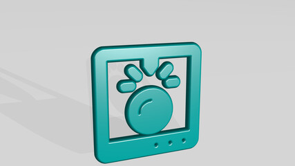 d print ball 3D icon casting shadow. 3D illustration. background and design