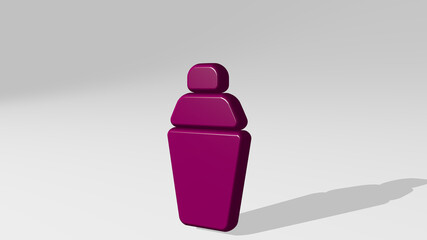 cocktail shaker 3D icon casting shadow. 3D illustration. background and drink