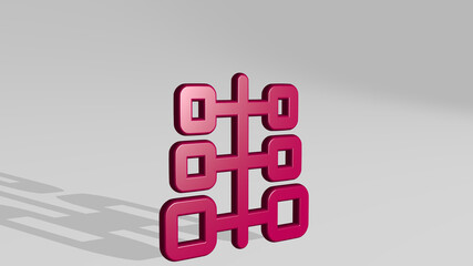 fitness dumbells sizes 3D icon casting shadow. 3D illustration. exercise and woman