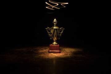 golden cup of the winner isolated on white background