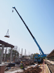 Cranes in the construction area