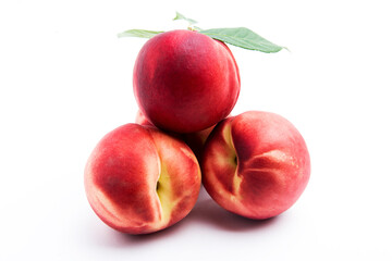 peaches isolated on white background