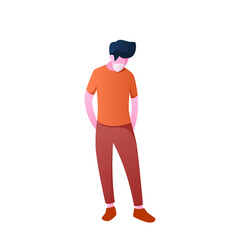 the man wearing white mask flat vector illustration