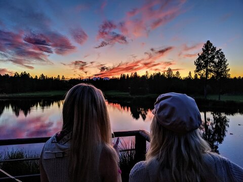 Broken Top Bend Oregon Sunset Private Golf Country Club