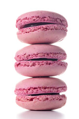 Three macaroons standing on top of each other