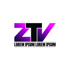 Letter ZTV simple logo design