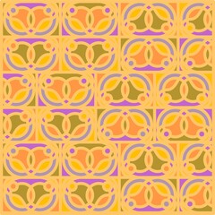 Fototapeta premium Beautiful of Colorful Circle, Repeated, Abstract, Illustrator Pattern Wallpaper. Image for Printing on Paper, Wallpaper or Background, Covers, Fabrics