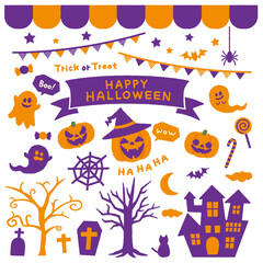 手描き風 ハロウィン素材セット