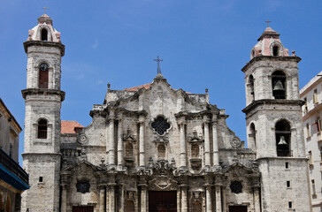 Fototapeta na wymiar Baroque Catedral de San Cristobal de La Habana on Plaza de la Catedral, Old Havana, Havana, Cuba