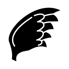 soaring bird wing icon, silhouette style