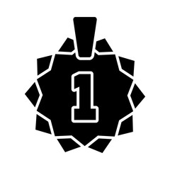 medal with number one icon, silhouette style
